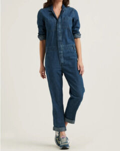 Lucky Brand Women's S Boilersuit Flight Suit Jumpsuit Denim Blue